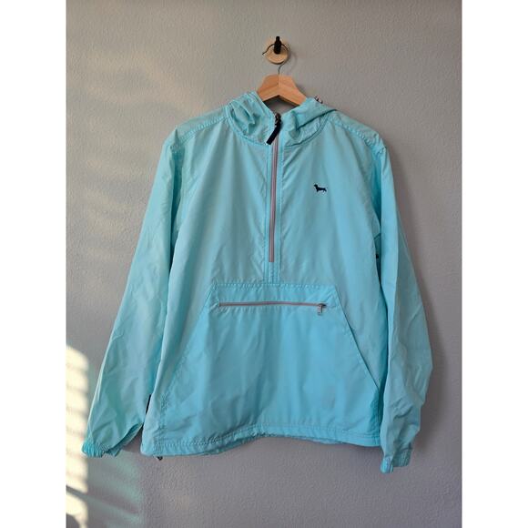 Charles River Apparel Mint Blue Half-Zip Windbreaker XS Unisex Light Jacket - Picture 1 of 10